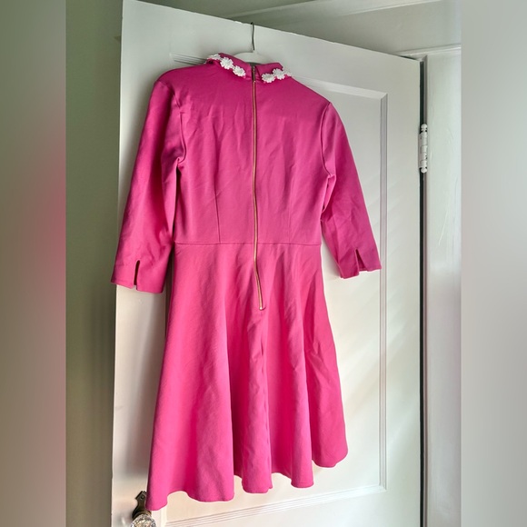 Kate Spade Pink Dress with Floral Collar size Medium - Picture 3 of 11